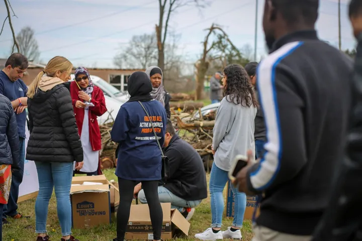 MMY volunteers at Nashville tornado relief, 2020