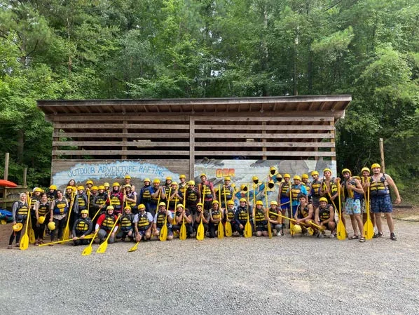 MMY youth on a rafting trip