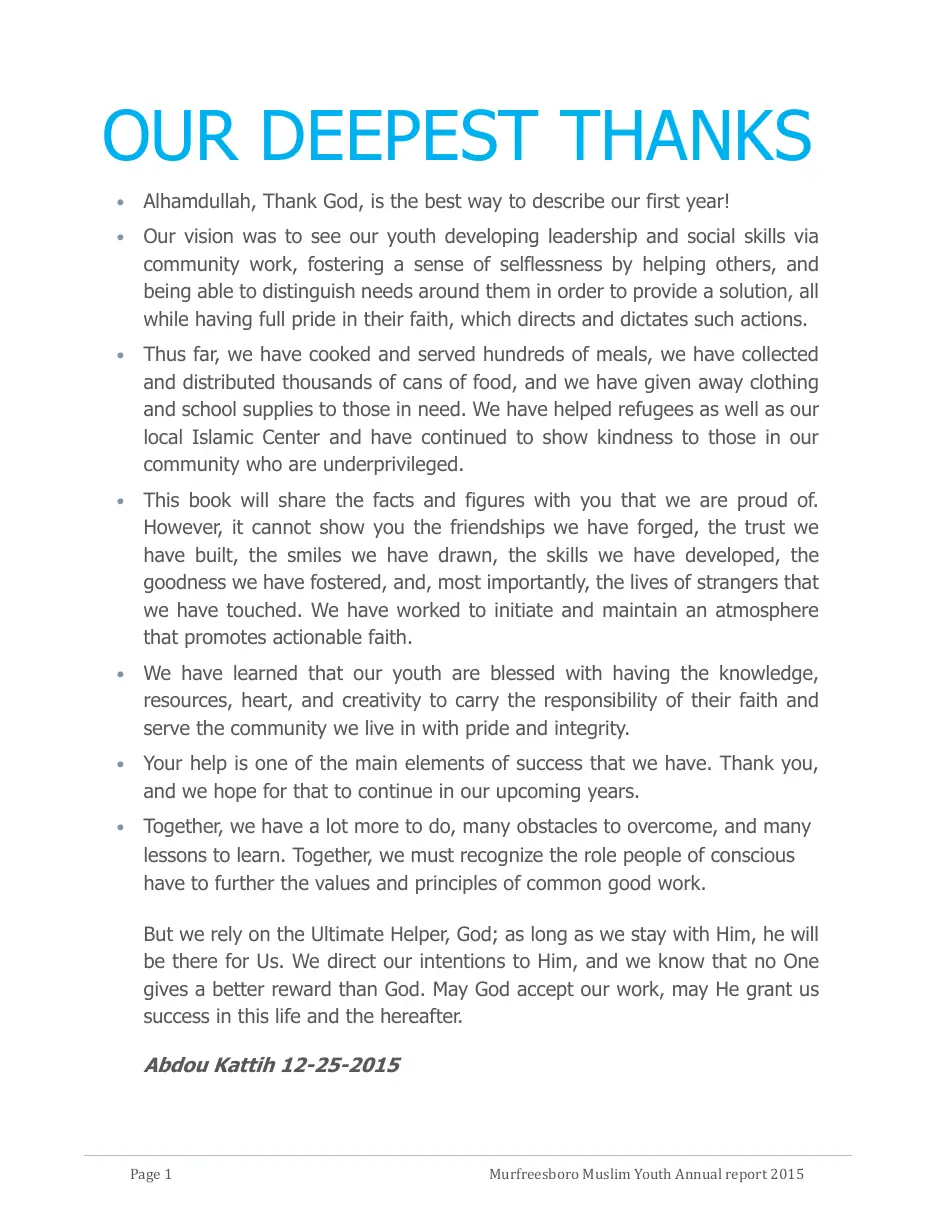Page 2 of the 2015 annual report