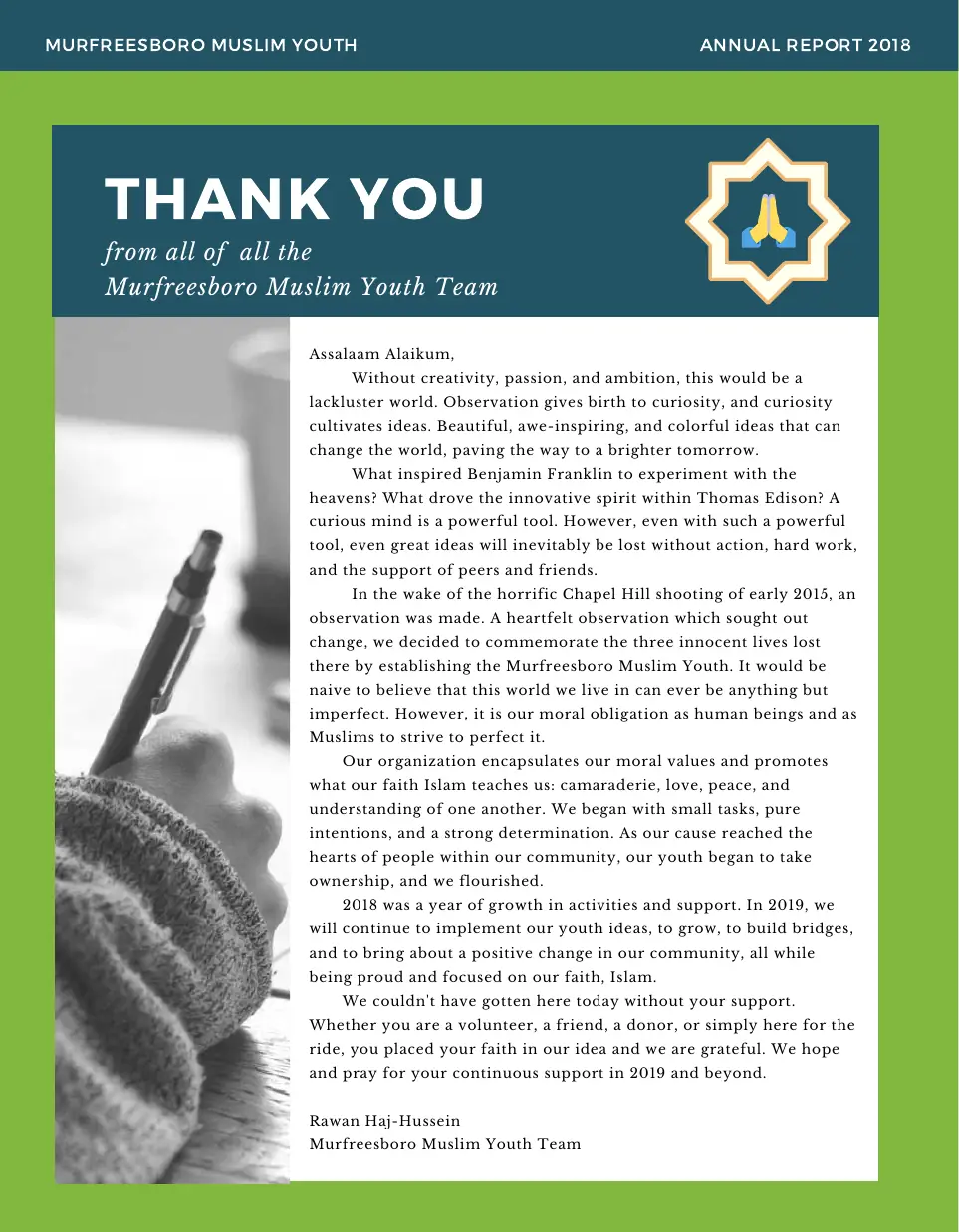 Page 2 of the 2018 annual report