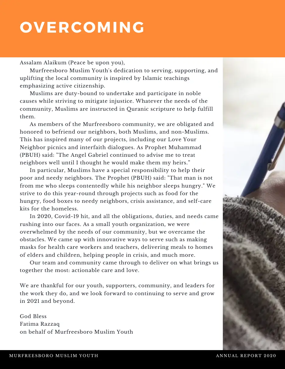 Page 2 of the 2020 annual report